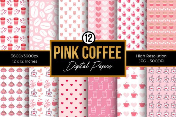 Download Pink Coffee Digital Papers Pack - Premium Resources