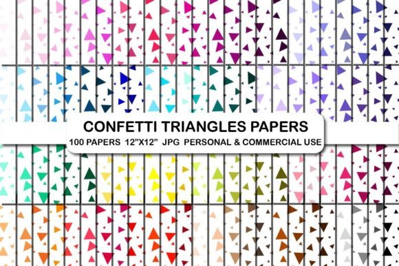 Download Confetti Triangles Digital Papers Pack - Premium Bundle