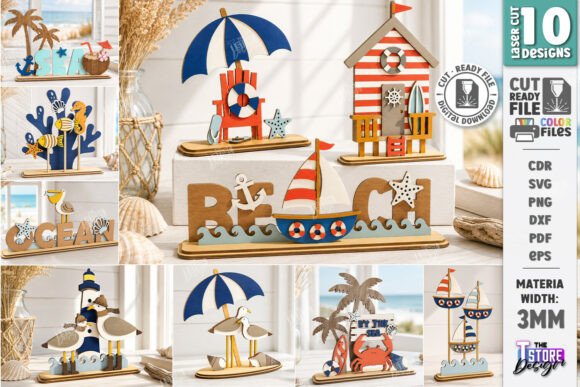 Download Coastal Beach Decor Stands Laser Bundle - Stands Collection