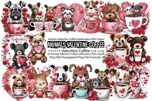 Download Animals Valentine Coffee Sublimation - Premium Bundle