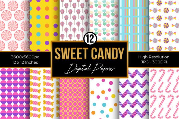 Download Sweet Candy Digital Papers Pack - Premium Resources